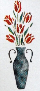 Schablonen Blumen in Vase