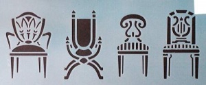 Schablonen Antike Stühle