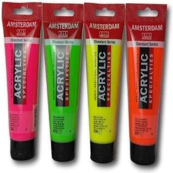 Angebot 4 Amsterdam Acrylfarbe Neon (reflex) Farben 120 ml