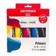 Angebot Amsterdam Acrylfarben-Mischset Primärfarben 5 x 120 ml + 3 Dosierverschlüssen